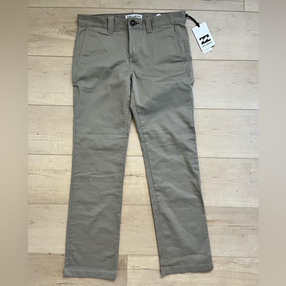 NWT Billabong Carter Stretch Boys Khaki Pants Size 29x27